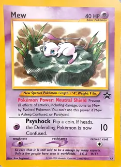 Pokemon TCG Mew 47/53 Wotc Promo 40 HP Basic Promo Regular English - Image 1