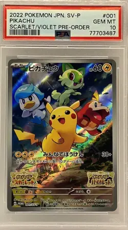 PSA 10 PIKACHU 001/SV-P - Scarlet & Violet pre-order promo 2022 Pokemon Japanese - Image 1