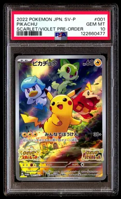PSA 10 Pikachu 001/SV-P Pokemon SV Promo Japanese 2022 Scarlet/Violet Pre Order - Image 1