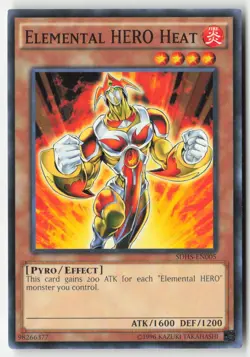 Yugioh - Elemental HERO Heat SDHS-EN005 Unlimited - Structure Deck: HERO Strike - Image 1