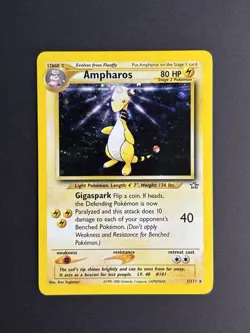 Pokemon Company Pokemon TCG Ampharos 1/111 Neo Genesis Holo Rare HP80 English - Image 1