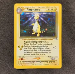 Pokemon TCG Ampharos 1/111 Neo Genesis 2001 Holo Rare Stage 2 80 HP GERMAN - Image 1