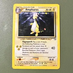 Pokemon Ampharos Neo Genesis 1/111 Holo Rare Stage 2 80 HP 2000 English - Image 1