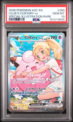 2026 POKEMON ASC EN-ASCENDED HEROES #280 LILLIE'S CLEFAIRY EX PSA 10 - Image 1