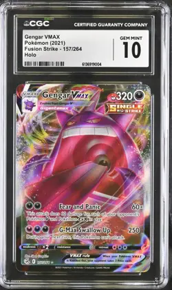 2021 POKEMON FUSION STRIKE - HOLO #157/264 GENGAR VMAX CGC 10 GEM MINT - Image 1