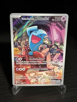 Pokemon TCG Team Rockets Wobbuffet 203 Destined Rivals ETB Promo Card NM Mint - Image 1