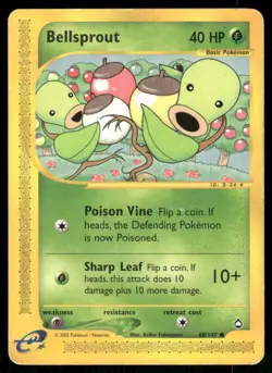 Pokemon Cards Bellsprout 68/147 Aquapolis Common NM - Image 1