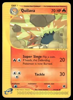 Pokemon Cards Quilava 91/165 Expedition Base Set Uncommon MP - Image 1