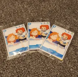 One Piece Promo Card P-096 Girl Nami OP14 Pre Release set of 3 sealed - Image 1