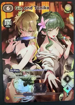 Azuki Trading Card Game Gin and Tonika SR Foil AZK01-079 Gates Awakened Holo - Image 1