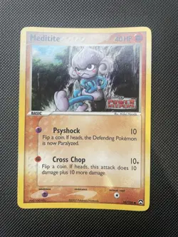 Meditite 55/108 Pokemon EX Power Keepers Trading Card Stamped Reverse Holo NM - Image 1