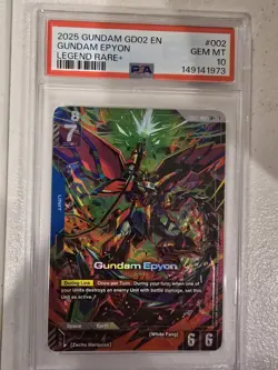 Gundam Epyon (LR+) GD02-002 - Gundam TCG Card Game - Dual Impact PSA 10 - Image 4