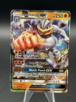 Pokemon TCG Burning Shadows Machamp GX #64/147 Full Art Rare See Pictures - Image 1