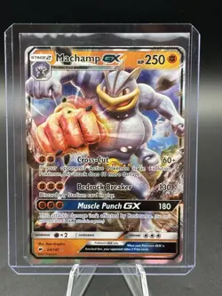 Pokemon TCG Burning Shadows Machamp GX #64/147 Full Art Rare See Pictures - Image 3