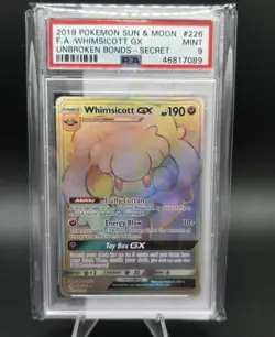 PSA 9 Pokemon Card Lot Victini Reshiram Whimsicott GX Secret Rare - Image 4