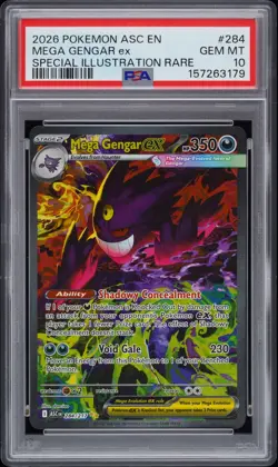 Pokemon Ascended Heroes Mega Gengar EX 284/217 (English) PSA 10 - Image 1