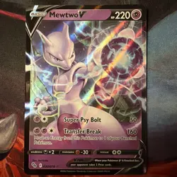 Pokemon Mewtwo v Holo Ultra Rare TCG Card 030/078 Pokemon Go Full Art - Image 1