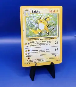 Raichu 14/102 Base Set Holo Rare Pokemon Card 1999 WOTC TCG Vintage Pokemon - Image 3