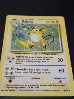 Raichu 14/102 Holo Rare Base Set - Pokemon Card TCG WOTC MP - Image 3