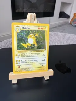 Pokemon TCG Raichu Card 14/102 Base Set Unlimited Holo Rare - Image 1