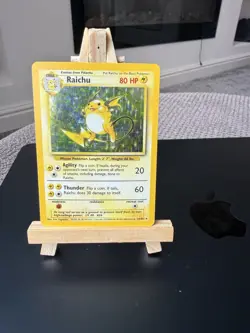 Pokemon TCG Raichu Card 14/102 Base Set Unlimited Holo Rare - Image 2