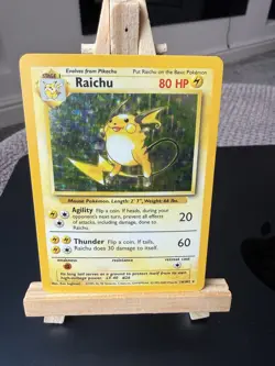 Pokemon TCG Raichu Card 14/102 Base Set Unlimited Holo Rare - Image 3