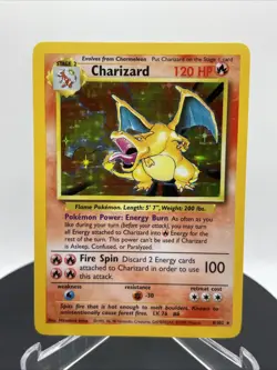Charizard 4/102 Base Set Holo Rare 1999 WOTC Pokemon Card - Image 1