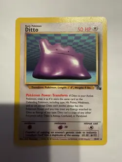 Pokemon TCG Ditto 18/62 Fossil Non-Holo Card LP - Image 1