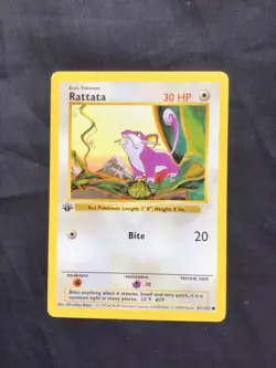 Pokemon Cards: Base Set 1st Edition Common: Rattata 61/102 - Image 1