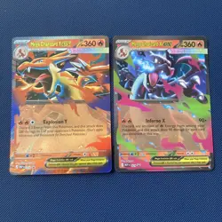Pokemon TCG Mega Charizard ex X MEP 029 and Y MEP 030 Black Star Promo NM Bundle - Image 1