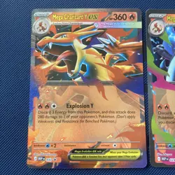 Pokemon TCG Mega Charizard ex X MEP 029 and Y MEP 030 Black Star Promo NM Bundle - Image 2