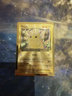 PIKACHU 58/102 | Celebrations Gold Metal Promo Pokemon Card - Image 1