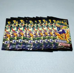 10x Pokemon Crown Zenith Booster Packs New Factory Sealed Unweighed Cards - Image 1