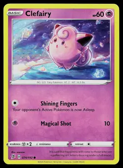 Pokemon Card Rebel Clash Clefairy 074/192 Common - Image 1