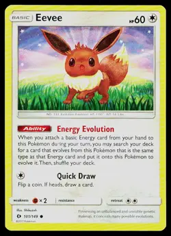 Pokemon Card SM Base Set Eevee 101/149 Common - Image 1