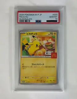 2025 POKEMON JAPANESE M-P PROMO MCDONALD'S #020 PIKACHU PSA 10 USA SELLER - Image 1