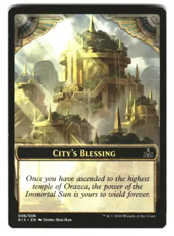 City's Blessing Token 6 Rivals of Ixalan Magic: The Gathering LP - Image 1