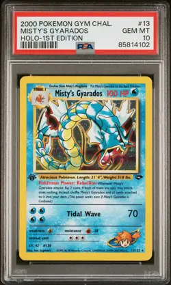 2000 POKEMON GYM CHALLENGE HOLO-1ST EDITION #13 MISTY'S GYARADOS PSA 10 - Image 1