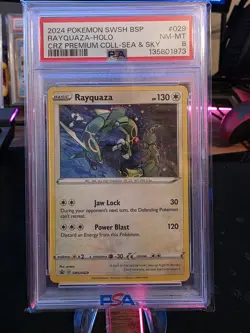 2024 POKEMON SWSH BLACK STAR PROMO #029 RAYQUAZA-HOLO PSA 8 - Image 1
