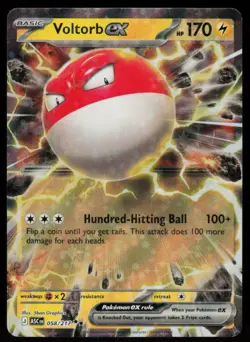 Voltorb ex 058/217 Double Rare Ascended Heroes Pokemon Holo Near Mint - Image 1