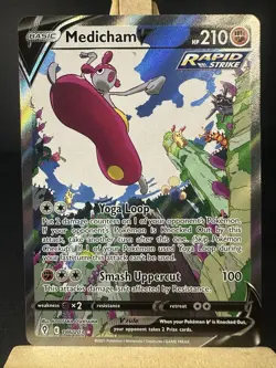 Pokemon Medicham V 186/203 Evolving Skies Alt Full Art Holo Ultra Rare ENG - Image 1