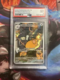 Team Rocket’s Raticate 202 PSA 9 2025 Pokemon DRI EN Illustration Rare - Image 1