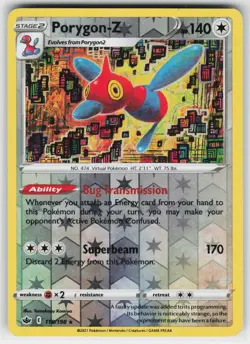 Porygon-Z 118 Reverse Holo 198 R Chilling Reign Pokemon Lightly Played - Image 1