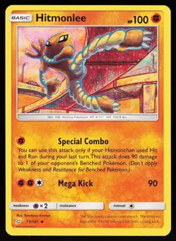 Hitmonlee 73 181 UC Team Up Pokemon Lightly Played - Image 1