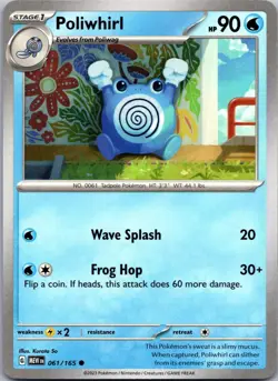 Poliwhirl 061/165 Common MEW SV: Scarlet & Violet 151 Pokemon Lightly Played - Image 1