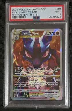2023 Pokemon SWSH Crown Zenith Lucario VSTAR ETB Promo PSA 9 - Image 1