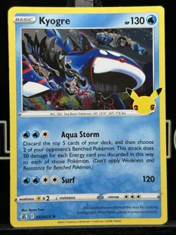 Pokemon TCG Kyogre Celebrations 25th Anniversary 003/025 Holo Rare - Image 3
