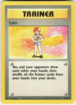 Lass 75/102 Rare Base Set Unlimited Pokemon Lightly Played - Image 1