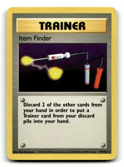 Item Finder 74/102 Rare Base Set Unlimited Pokemon MP - Image 1