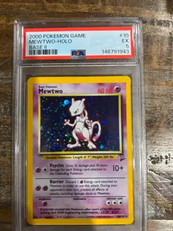 POKEMON 2000 Game Base II MEWTWO Holo #10 PSA 5 RARE - Image 1